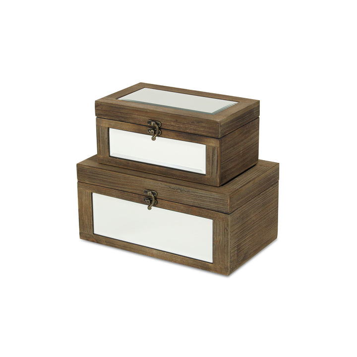 4929-2 - Larkspur Mirrored Wood Boxes