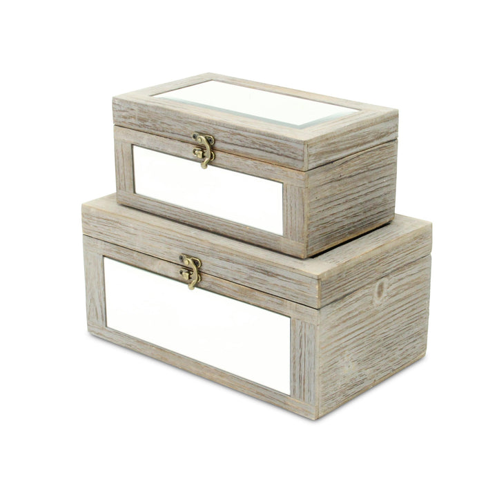 4929-2 - Larkspur Mirrored Wood Boxes