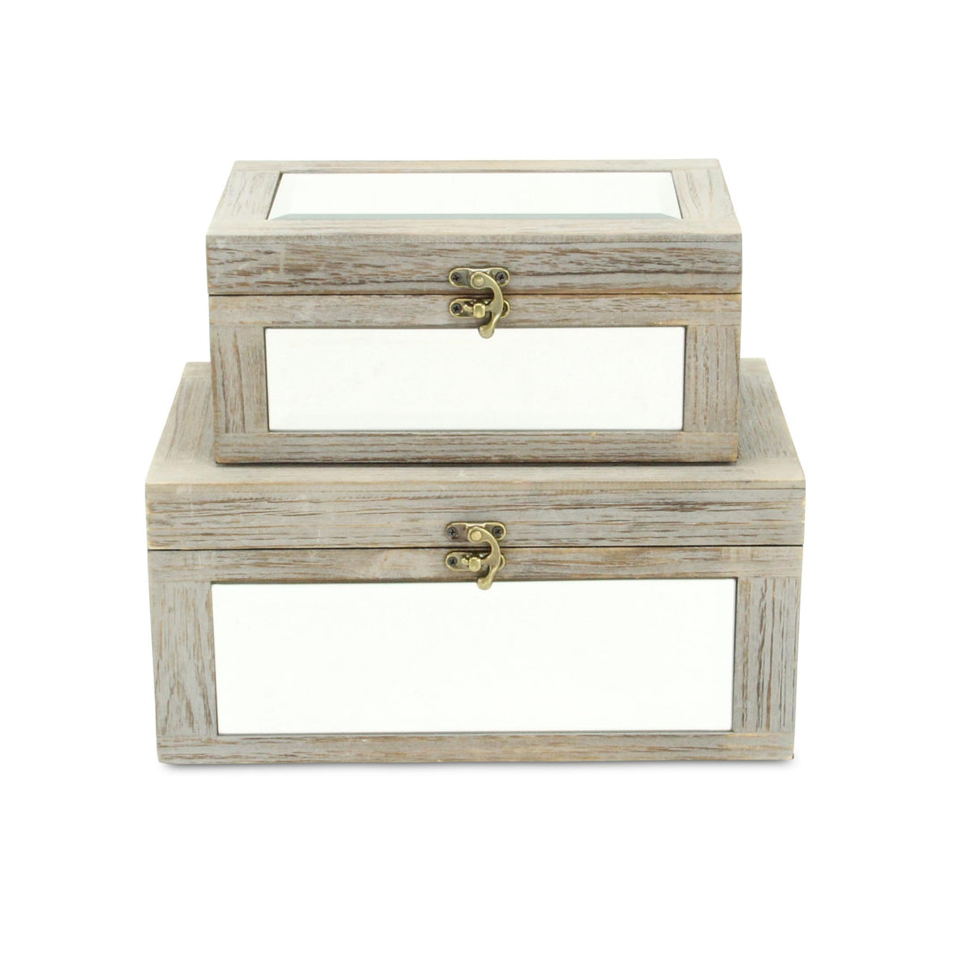 4929-2 - Larkspur Mirrored Wood Boxes