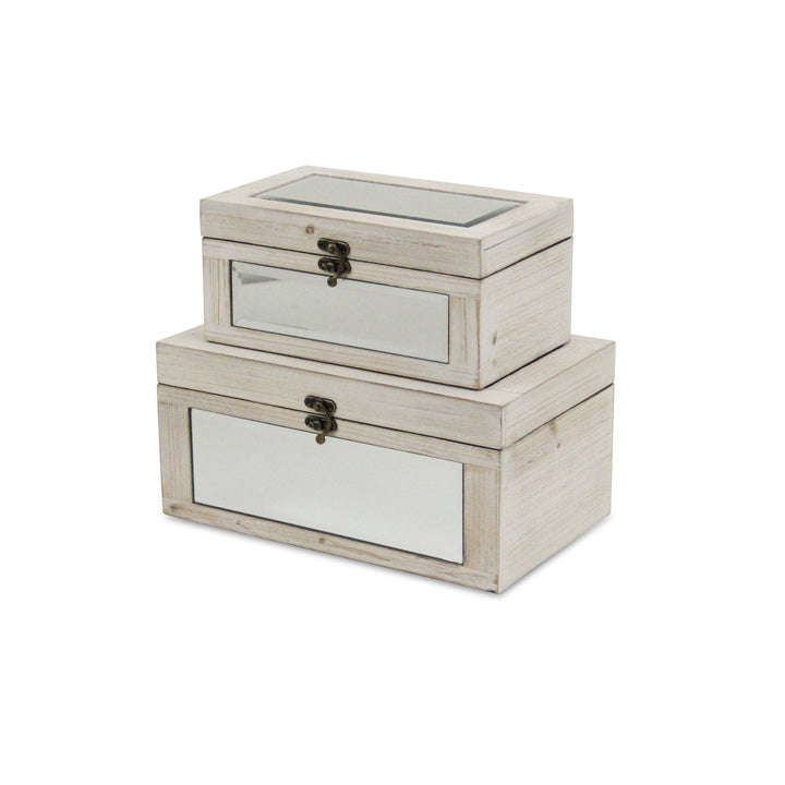 4929-2 - Larkspur Mirrored Wood Boxes