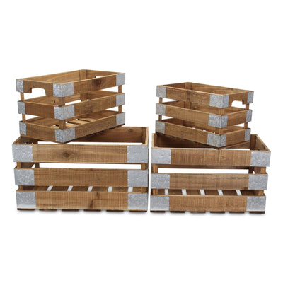 4947-4 - Uliel Galvanized & Brown Crates