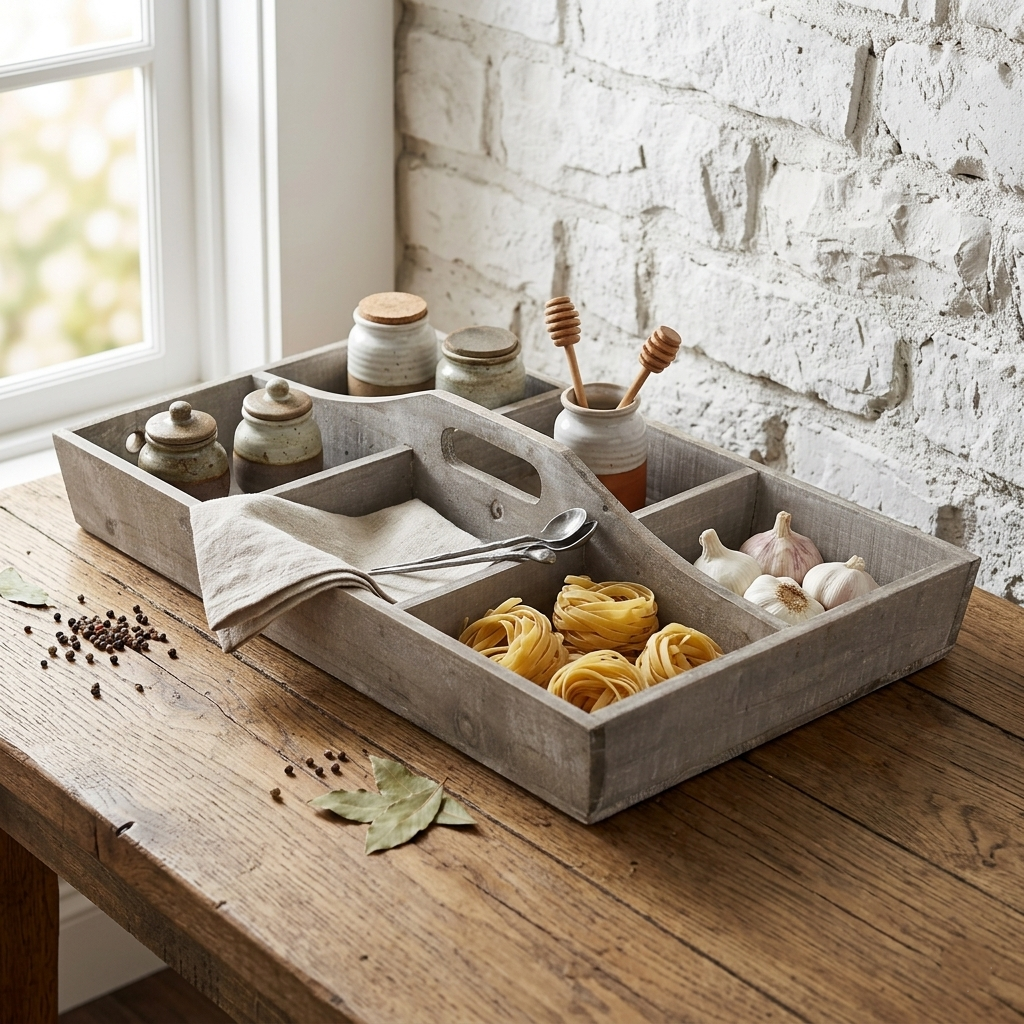 4953GW - Loomstead Tapered Wood Caddy - Gray