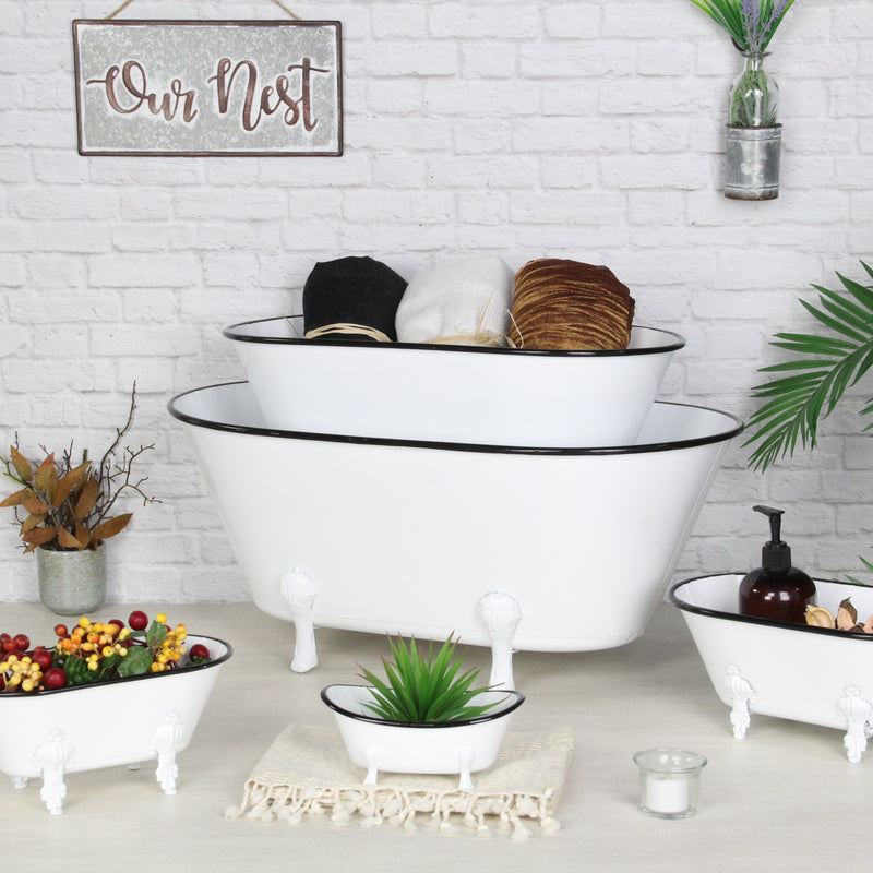 5018S-W - Lavande White Tub Decor