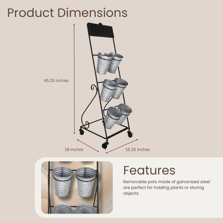 5032 - Kalila 6 Pot Rolling Cart