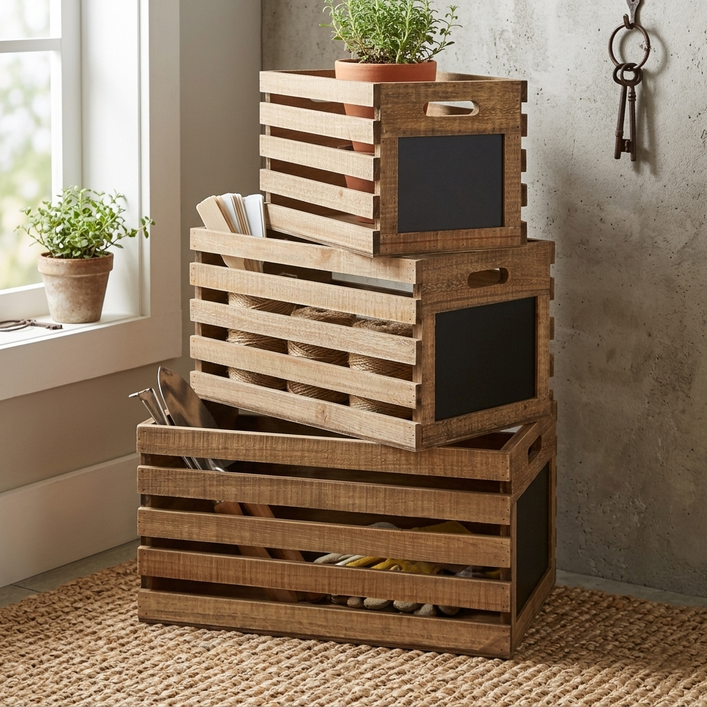 5061-3 - Maelis Wood Crates Set