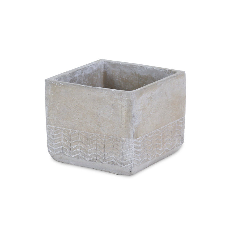 5092<p>Sala Square Cement Arrow Pot </p>