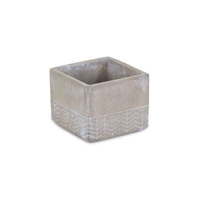 5092<p>Sala Square Cement Arrow Pot </p>