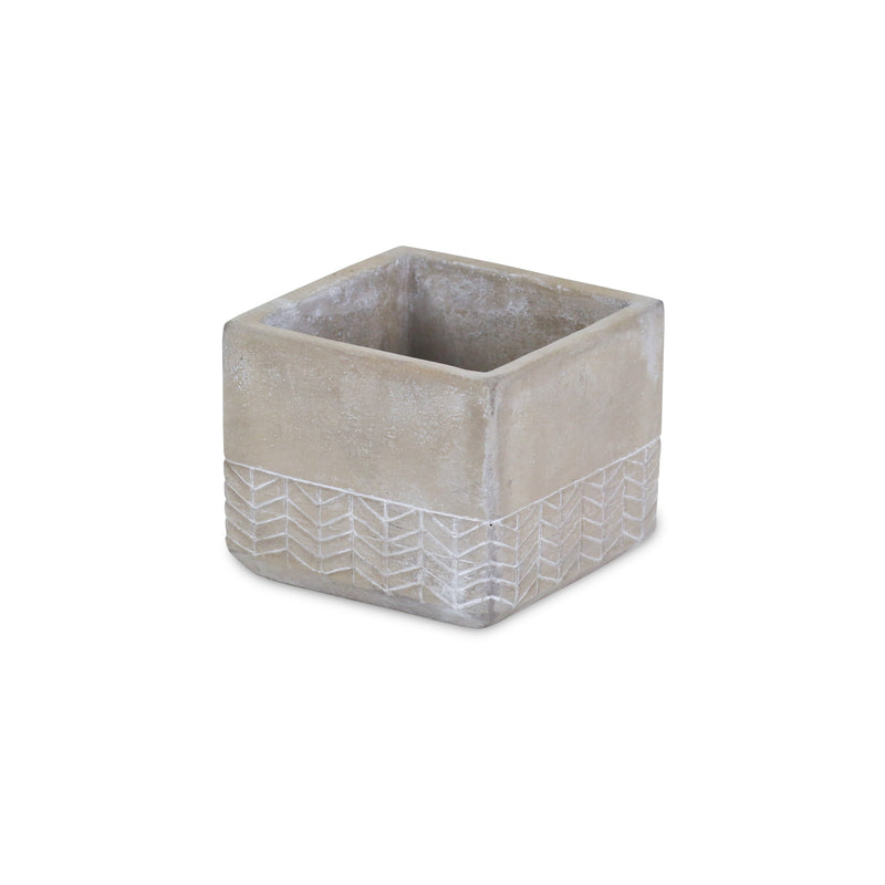 5092<p>Sala Square Cement Arrow Pot </p>