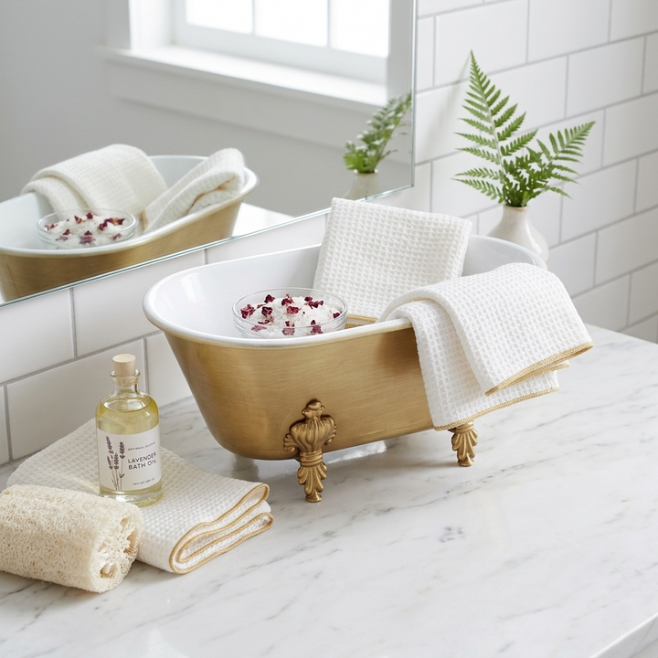 5018GD - Lavande Golden Tub Décor