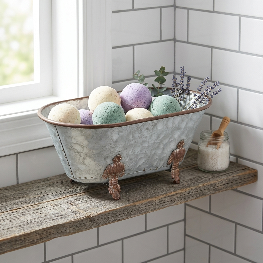 5018GV - Lavande Galvanized Tub Decor