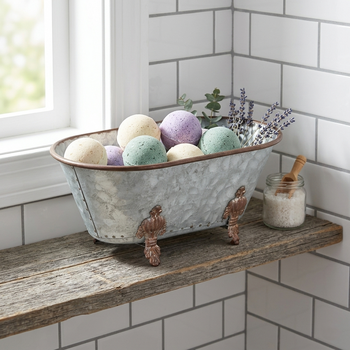 5018GV - Lavande Galvanized Tub Decor