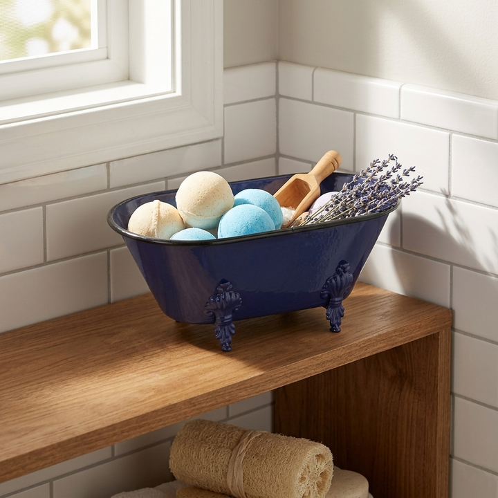 5018NB - Lavande Navy Blue Tub Decor