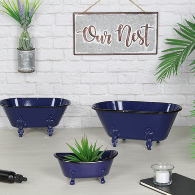 5129L-NB - Lavande Navy Blue Tub Decor