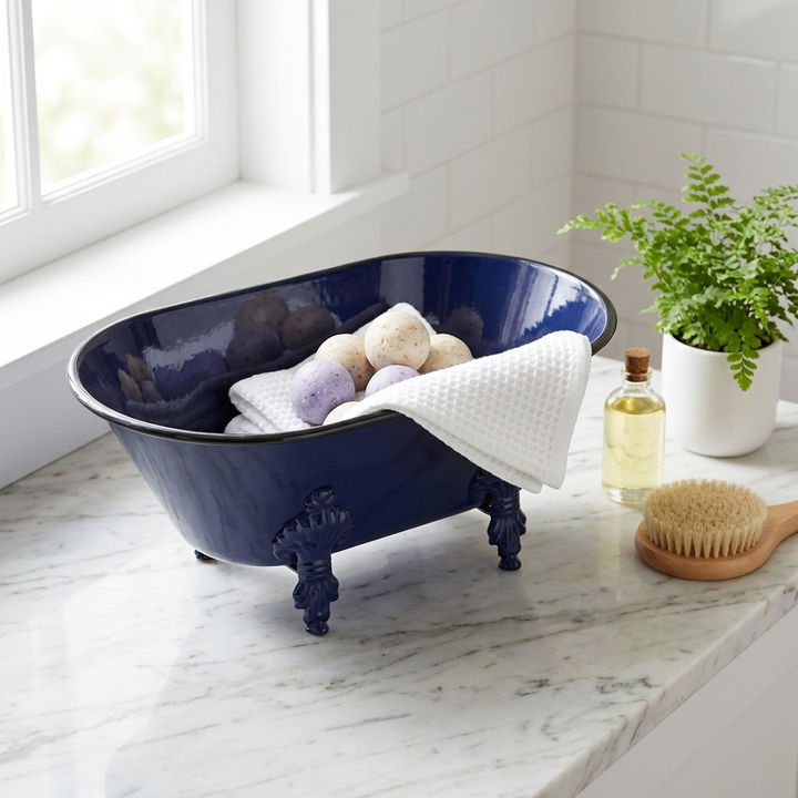 5018NB - Lavande Navy Blue Tub Decor