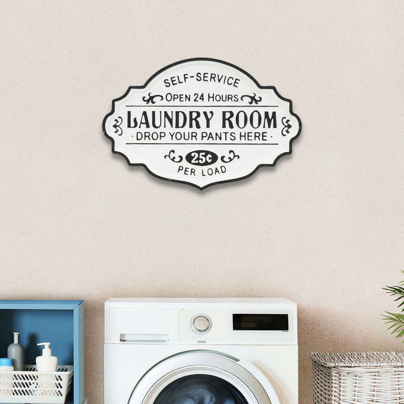 5321RWT-BK - Dafina Enamel Laundry Sign