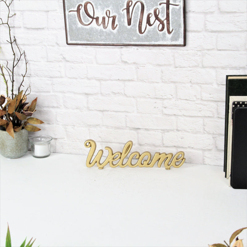 5333GD - Ingrid "Welcome" Cast Iron Decor
