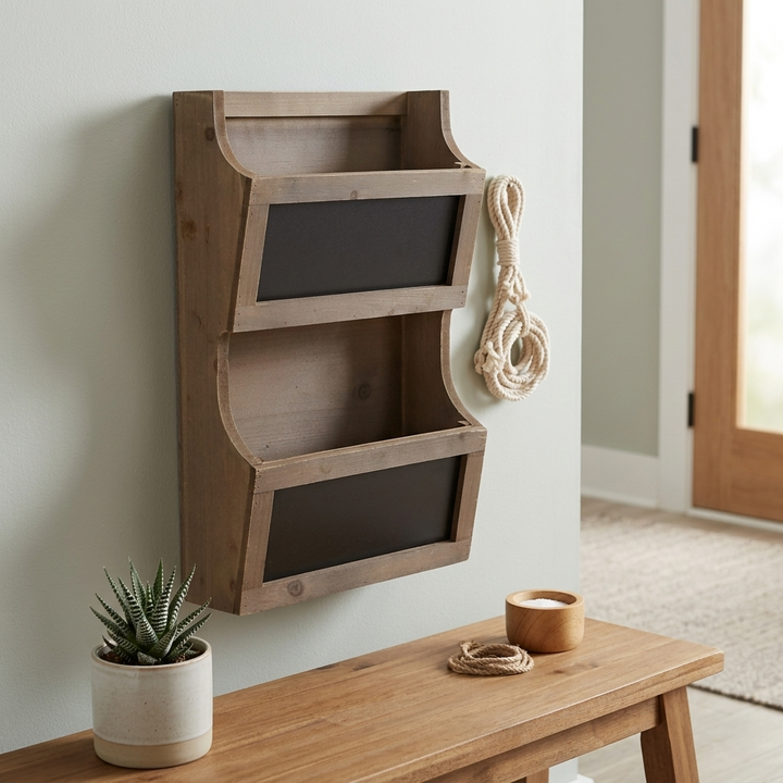 5393 - Selby 2 Tier Wall Storage - Brown