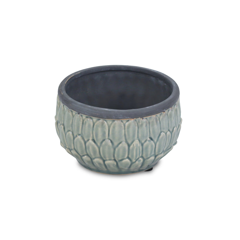 5447 - Arcello Ceramic Leaf Pattern Pot