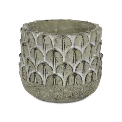 5451<p>Paloti Cement Feather Pattern Pot</p>