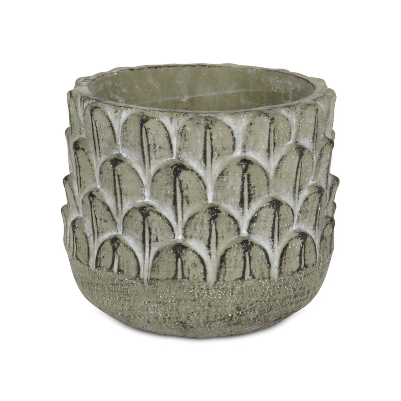 5451<p>Paloti Cement Feather Pattern Pot</p>