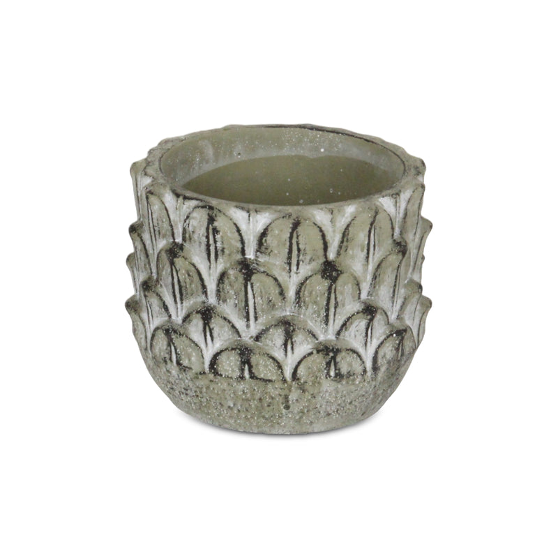 5451<p>Paloti Cement Feather Pattern Pot</p>