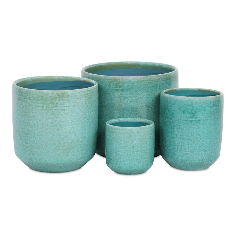 5588GRN - Lavina Mosaic  Green Ceramic Pot