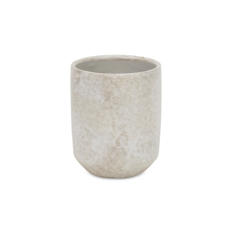 5588WT - Lavina Mosaic  White Ceramic Pot