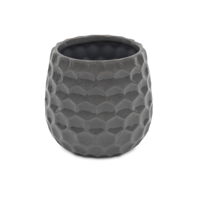 5592GR - Farrier Hexagon  Gray Ceramic Pot