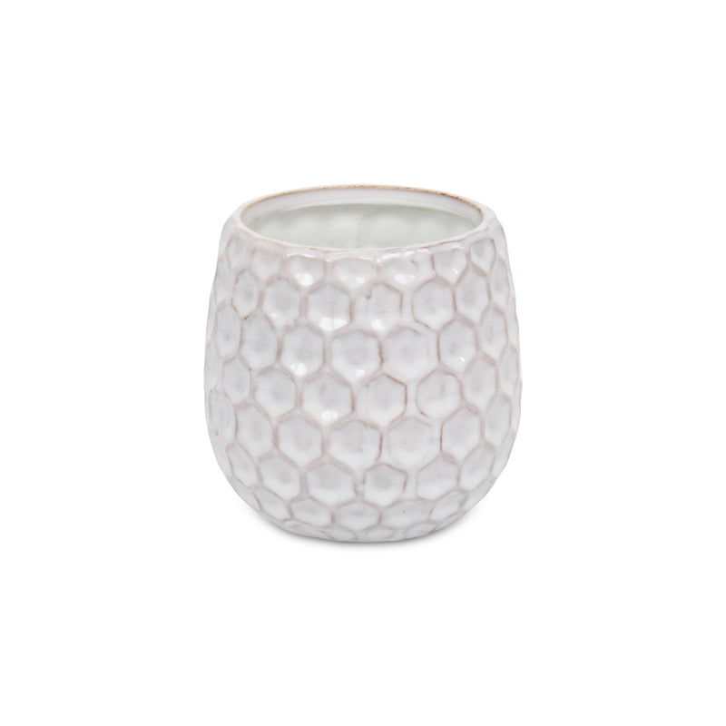 5592WT - Farrier Hexagon  White Ceramic Pot