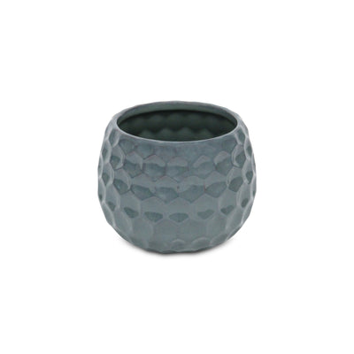 5592BL - Farrier Hexagon  Blue Ceramic Pot