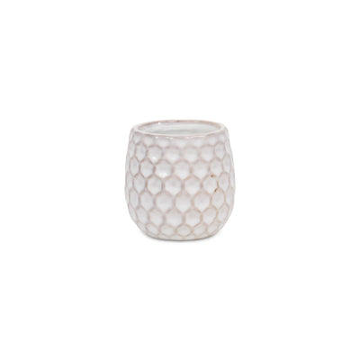 5592WT - Farrier Hexagon  White Ceramic Pot