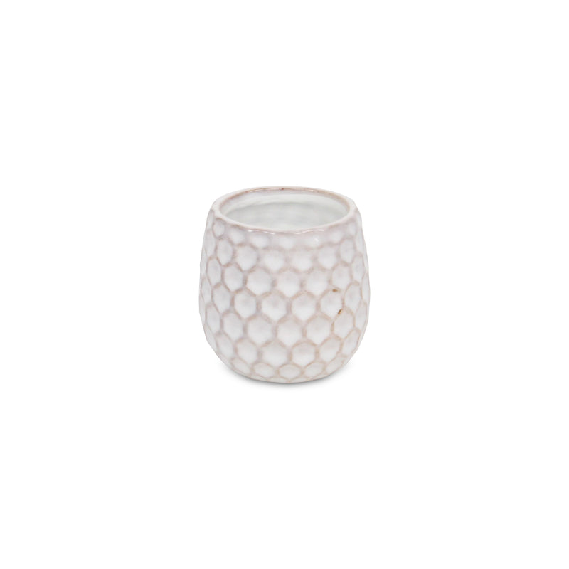 5592WT - Farrier Hexagon  White Ceramic Pot