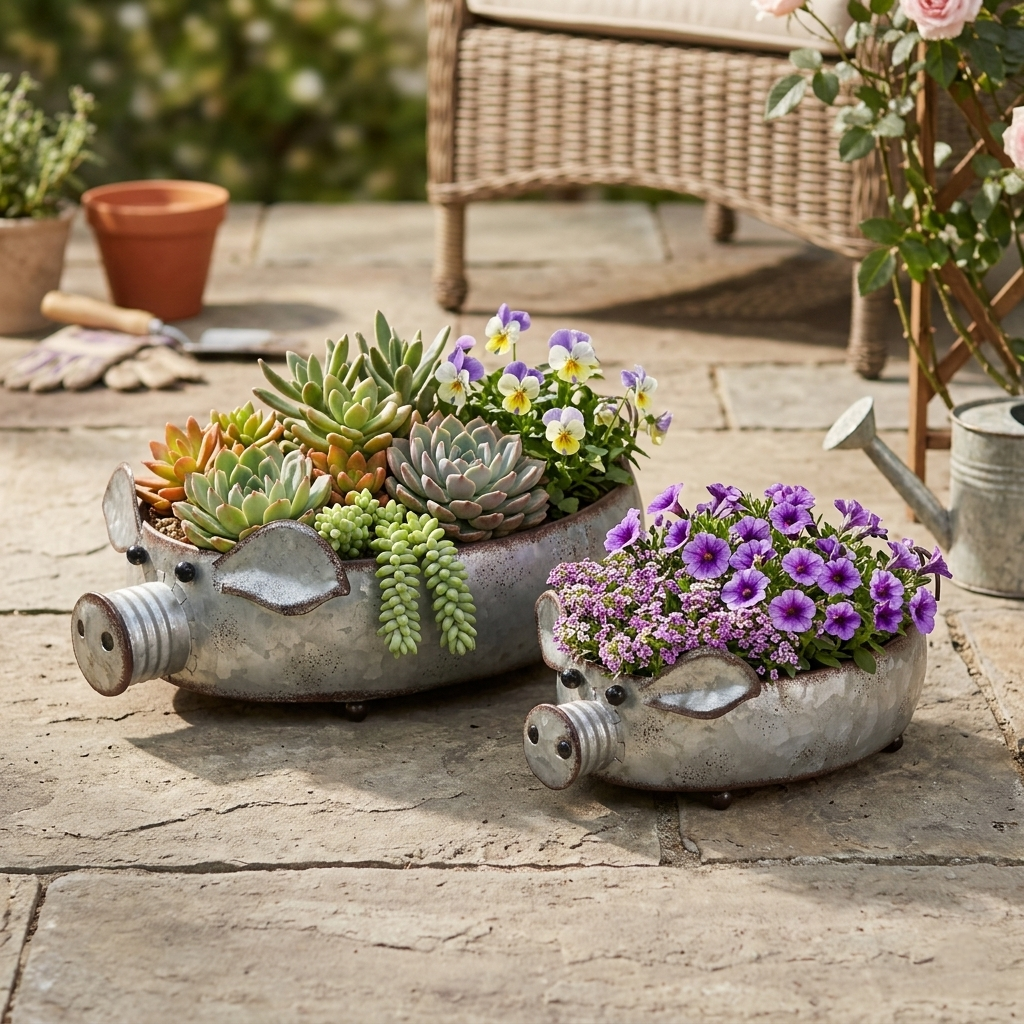 5596-2 - Dottie Piglet Planters