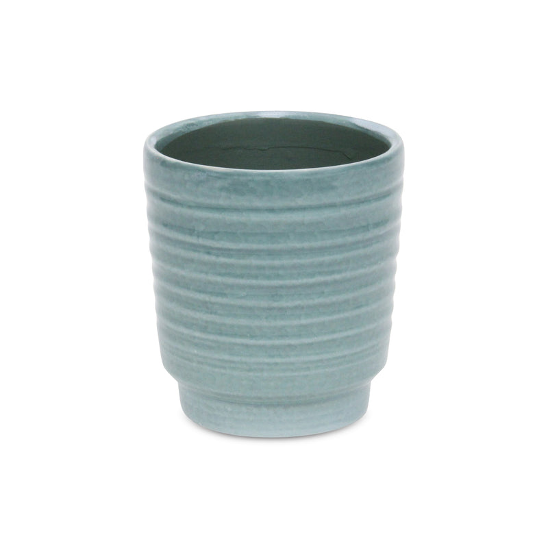 5658GRN - Celadi Green Rippled Ceramic Pot