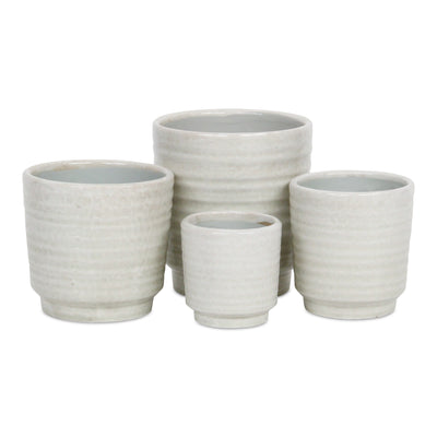 5658WT - Celadi White Rippled Ceramic Pot