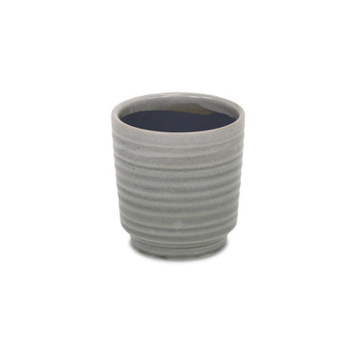 5658GR - Celadi Gray Rippled Ceramic Pot