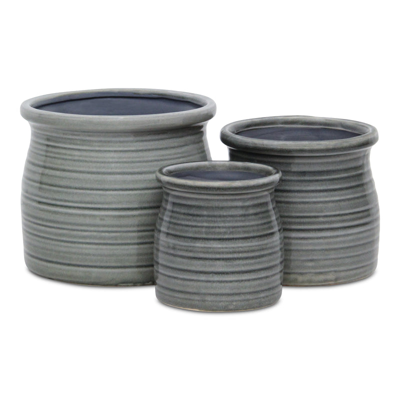 5662GR<p>Kifon Gray Curved Ceramic Pot</p>