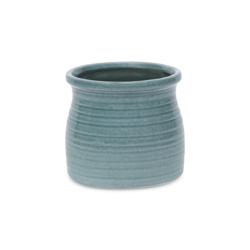 5662GRN - Kifon Green Curved Ceramic Pot