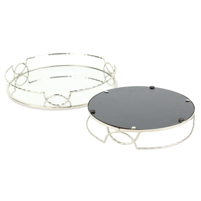 5694-2SV - Mianzi Metal Bamboo Silver Trays