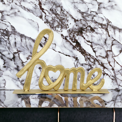 5760GD - Roven Cast Iron Home Sign - Gold