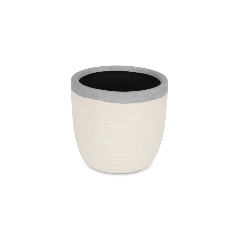 5777 - Mosaic White Glazed Pot