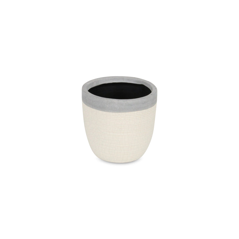 5777 - Mosaic White Glazed Pot