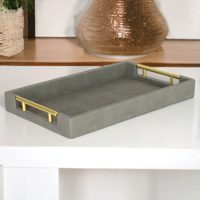 5823GR - Lusan Shagreen Tray - Gray