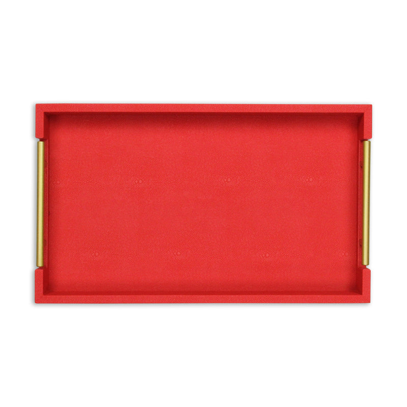 5823RD - Lusan Red Shagreen Tray