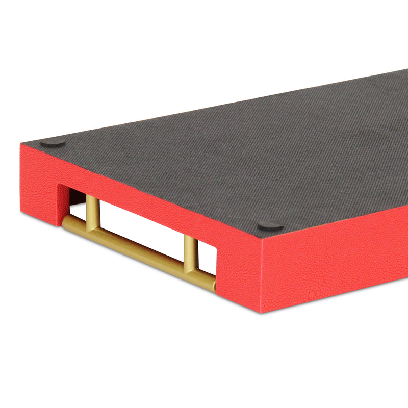 5823RD - Lusan Shagreen Tray - Red