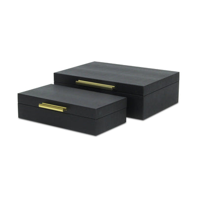 5824-2BKSN - Lusan Black Snakeskin Boxes