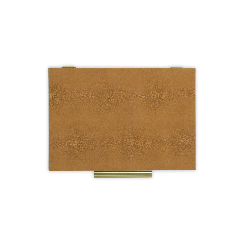 5824-2CM - Lusan Rect Shagreen Boxes - Brown