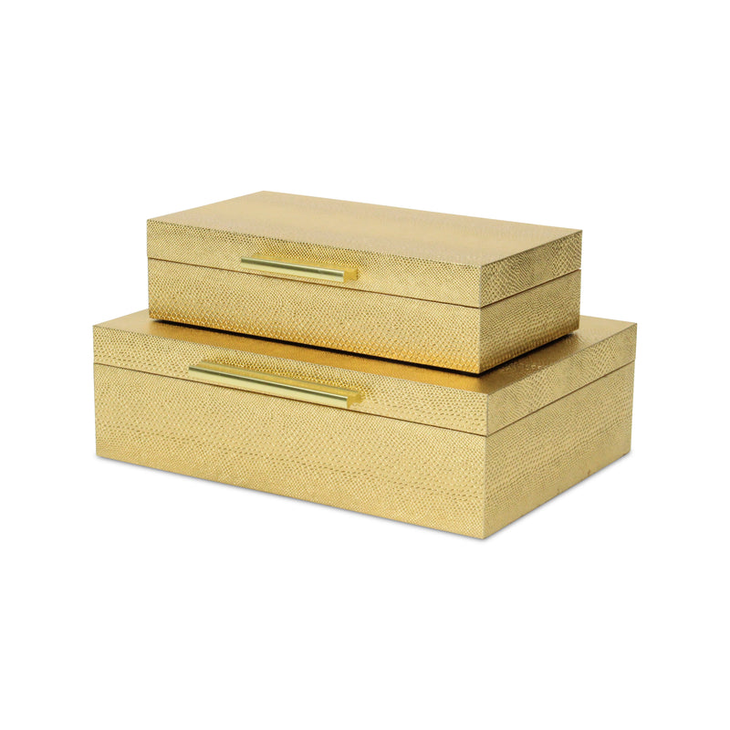 5824-2GDSN - Lusan Gold Snakeskin Boxes