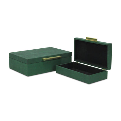 5824-2GRN - Lusan Green Shagreen Boxes