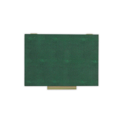 5824-2GRN - Lusan Rect Shagreen Boxes - Green
